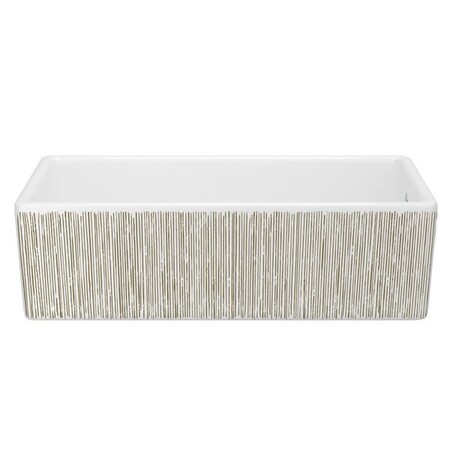 Rohl 36 Shaker Single Bowl Apron Front Fireclay Kitchen Sink With Lines Design MS3618WHLNGO